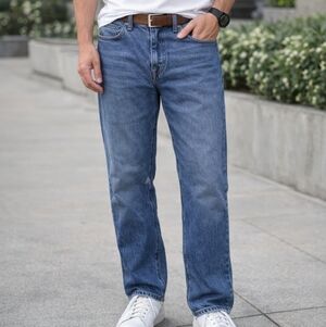 J.Crew Classic Vintage Blue Straight Leg Jeans Size 30 Mid Rise Cotton Stretch D